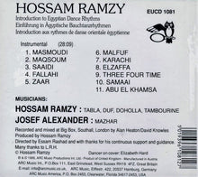 Load image into Gallery viewer, Hossam Ramzy : Introduction To Egyptian Dance Rhythms, Einführung In Ägyptische Bauchtanzrhythmen, Introduction Aux Rhythmes De Danse Orientale Égyptienne (CD, Album)
