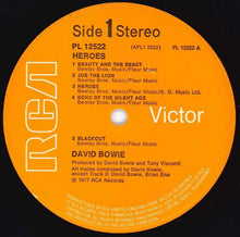 Load image into Gallery viewer, David Bowie : &quot;Heroes&quot; (LP, Album)
