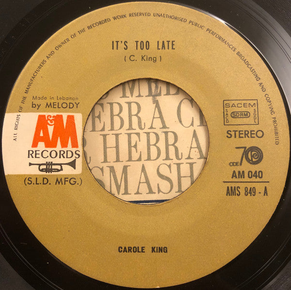 Carole King : It's Too Late / I Feel The Earth Move (7