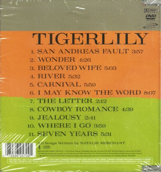 Buy Natalie Merchant : Tigerlily (DVD-A, Album, Multichannel, NTSC) Online  for a great price  Disc Jockey Music