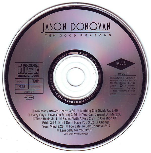 Buy Jason Donovan : Ten Good Reasons (CD, Album) Online for a