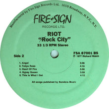 Load image into Gallery viewer, Riot (4) : Rock City (LP, Album)
