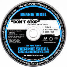 Load image into Gallery viewer, Beanie Sigel Featuring Snoop Dogg : Don&#39;t Stop (CD, Single, Promo)
