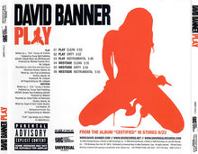 Load image into Gallery viewer, David Banner : Play (CD, Maxi, Promo)
