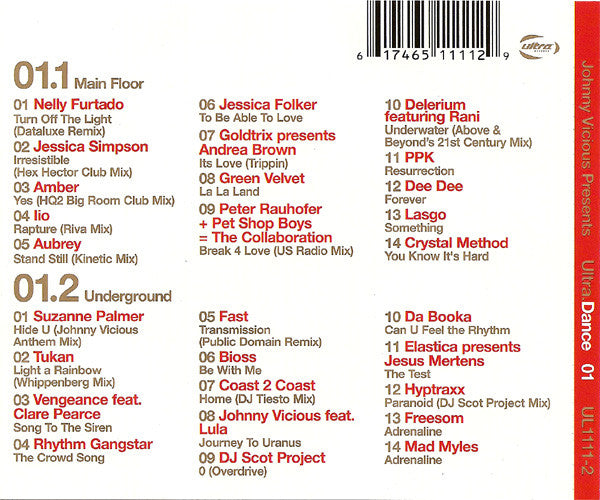 Buy Johnny Vicious : Ultra.Dance 01 (2xCD, Mixed) Online for a