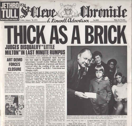 Jethro Tull : Thick As A Brick (LP, Album, RE)