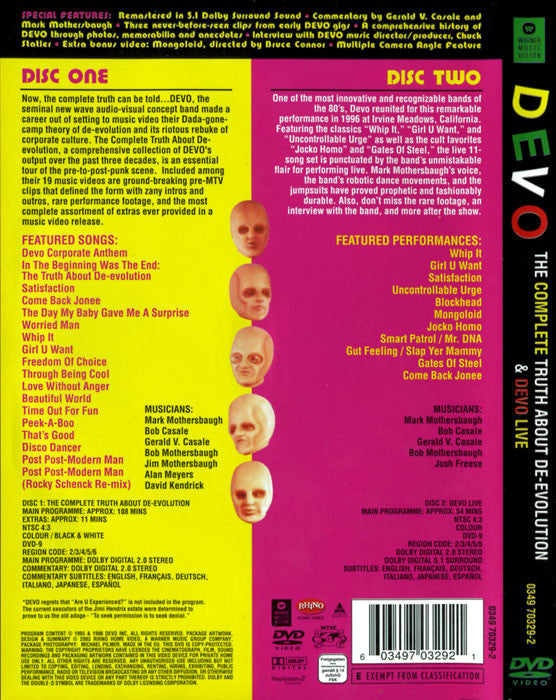 Buy Devo : The Complete Truth About De-Evolution & Devo Live