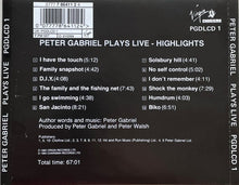 Load image into Gallery viewer, Peter Gabriel : Plays Live - Highlights (CD, Album, RE)
