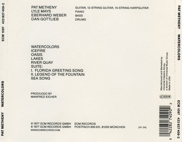 Buy Pat Metheny : Watercolors (CD, Album, RE) Online for a great