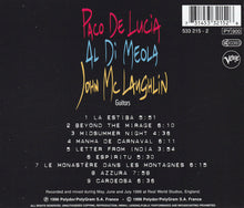 Load image into Gallery viewer, Paco De Lucía, Al Di Meola, John McLaughlin : The Guitar Trio (CD, Album, RE)
