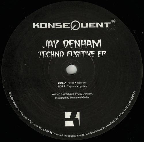Jay Denham : Techno Fugitive EP (12