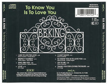 Load image into Gallery viewer, B.B. King : To Know You Is To Love You (CD, Album, RE)
