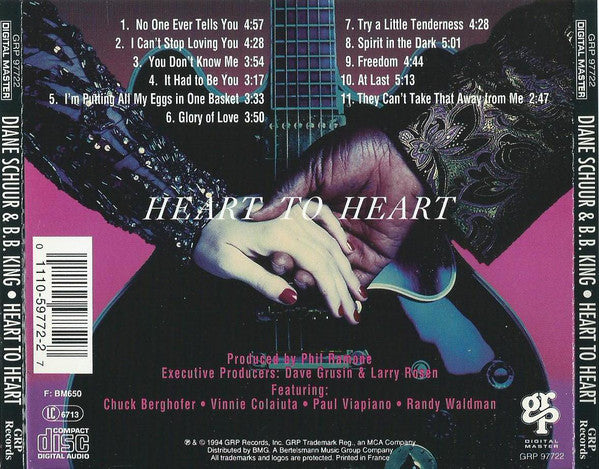 Diane Schuur & B.B. King: Heart To Heart: CD Diane Schuur & B.B. King: Heart To Heart: CD