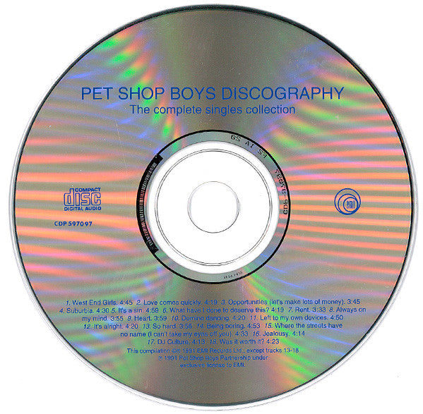 (CD)Discography: Complete Singles Collection／Pet Shop Boys 61xmU10KGDL._UF1000,1000_QL80_.jpg