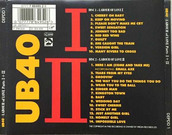 Buy UB40 : Labour Of Love Parts I + II (2xCD, Comp) Online