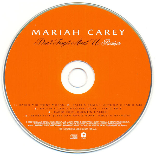 Buy Mariah Carey : Don't Forget About Us (Remixes) (CD, Maxi