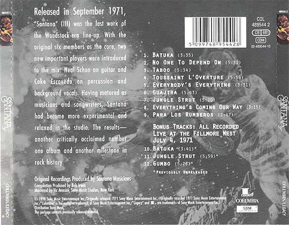 Buy Santana : Santana III (CD, Album, RE, RM) Online for a great