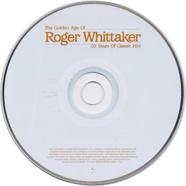 Buy Roger Whittaker : The Golden Age Of Roger Whittaker 50 Years Of ...