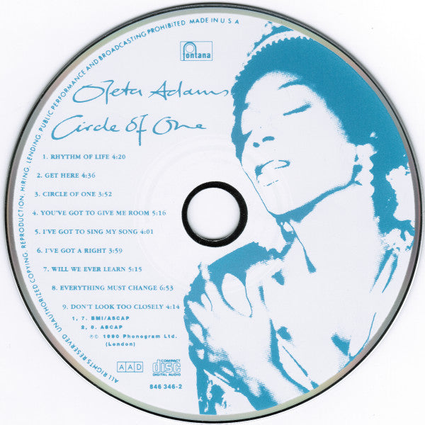 Buy Oleta Adams : Circle Of One (CD, Album) Online for a great