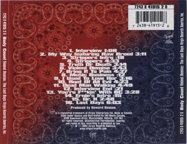 Buy Body Count (2) : Violent Demise: The Last Days (CD, Album
