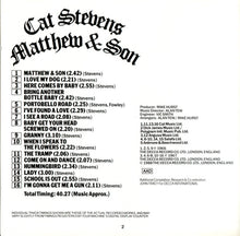 Load image into Gallery viewer, Cat Stevens : Matthew &amp; Son (CD, Album, RM)
