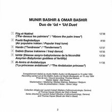 Load image into Gallery viewer, Munir Bashir &amp; Omar Bashir : Duo De 'ûd = 'Ud Duet (CD, Album)
