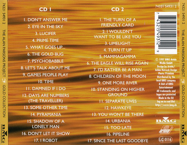 Buy The Alan Parsons Project : Gold Collection (2xCD, Comp) Online