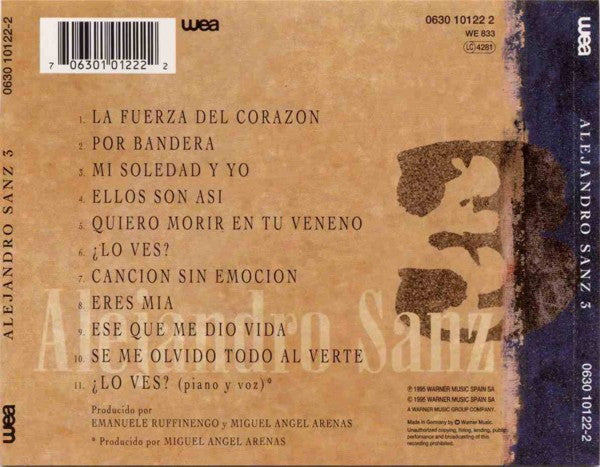 Buy Alejandro Sanz : 3 (CD, Album) Online for a great price – Disc